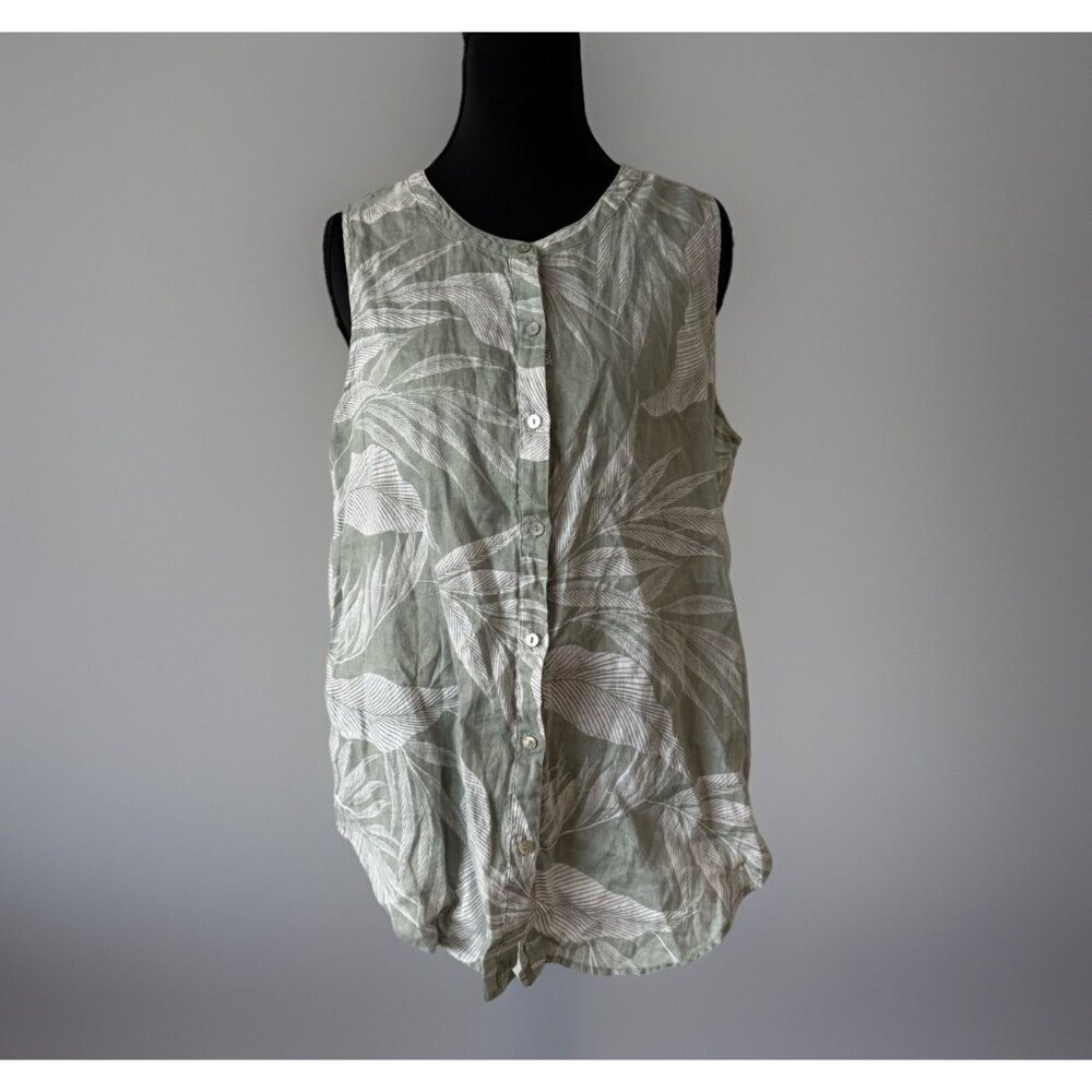 Tahari Women’s tropical sleeveless top size medium resort boho